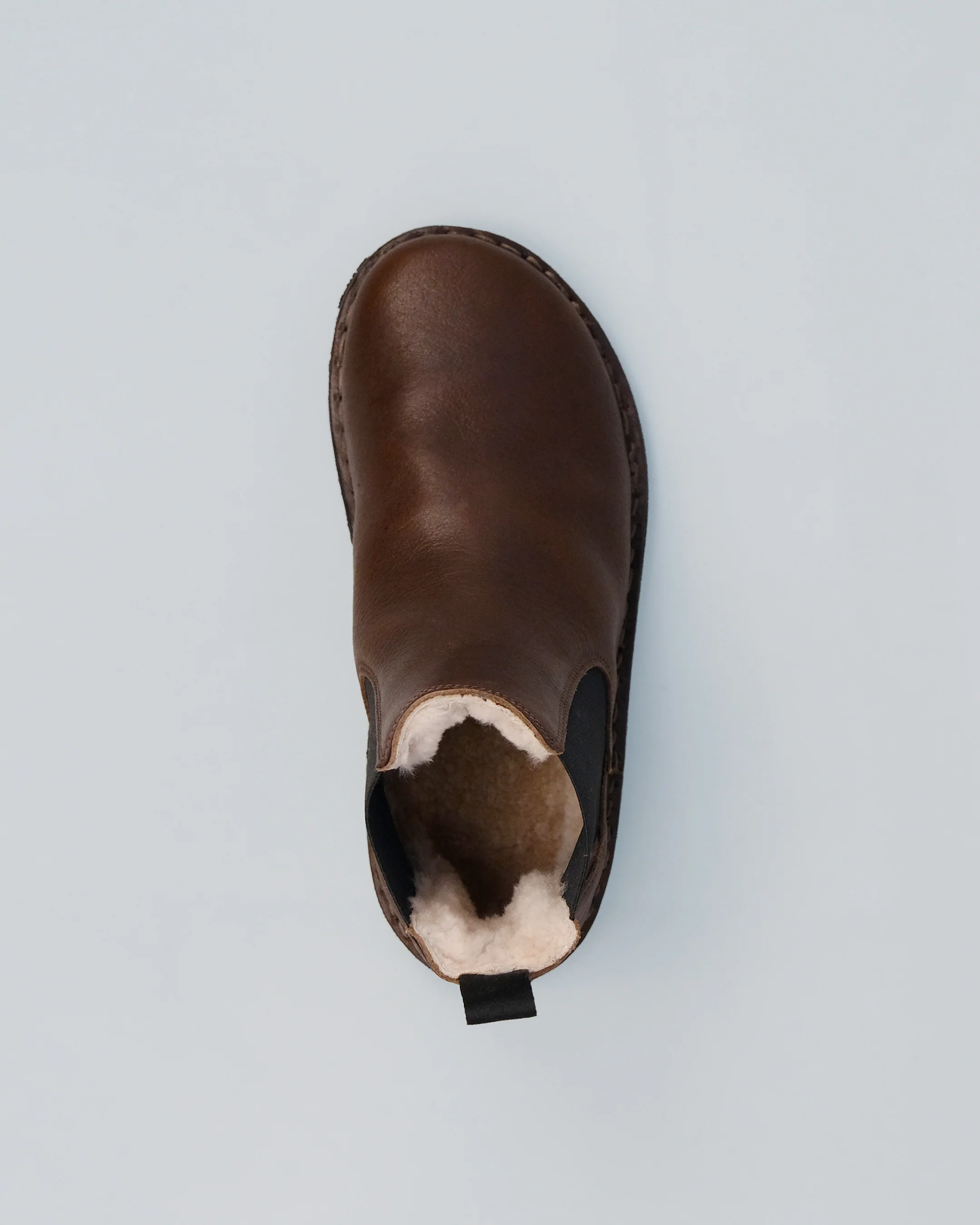 HELSINKI Leather Cocoa Brown Shearling - Image 3