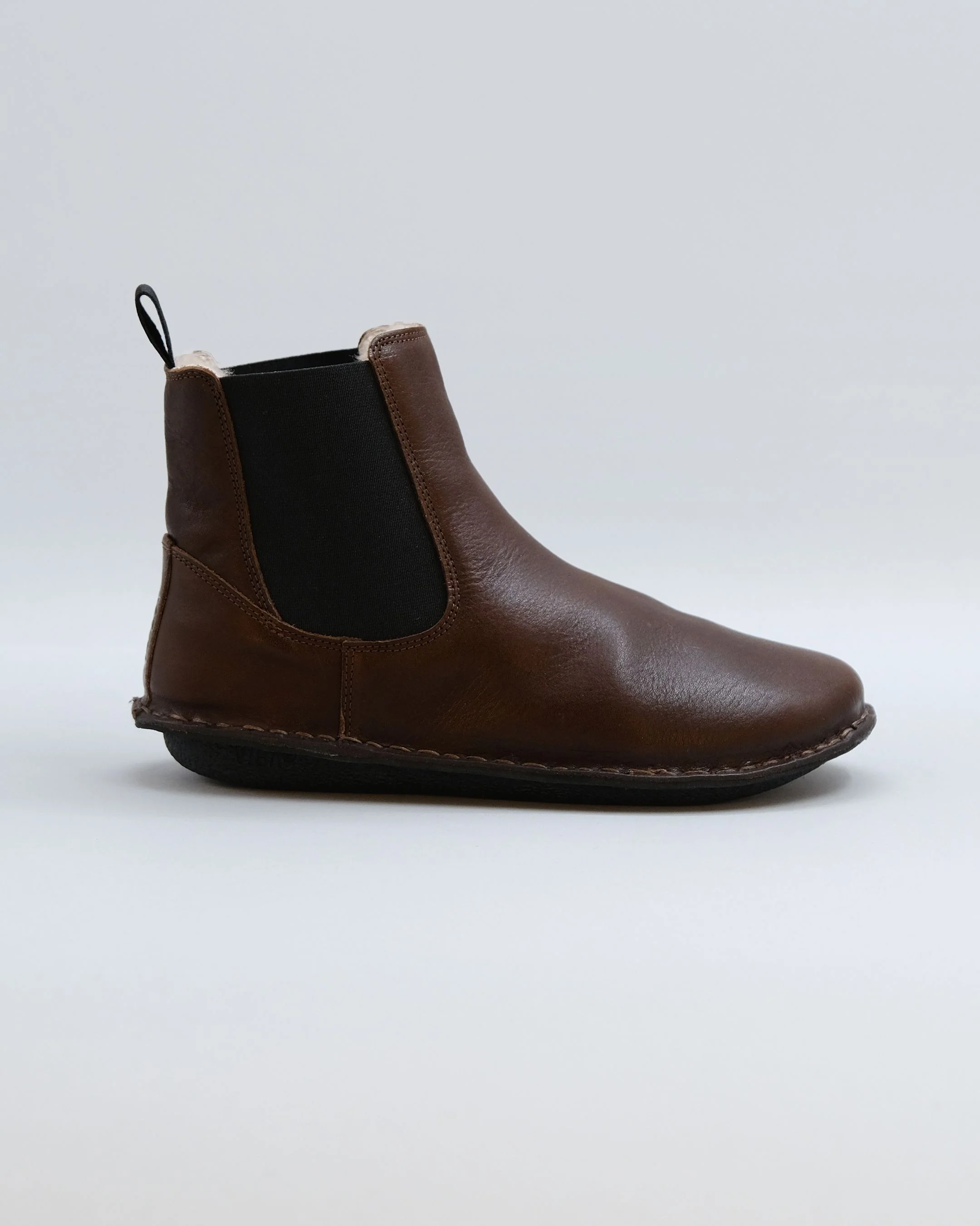 HELSINKI Leather Cocoa Brown Shearling - Image 4