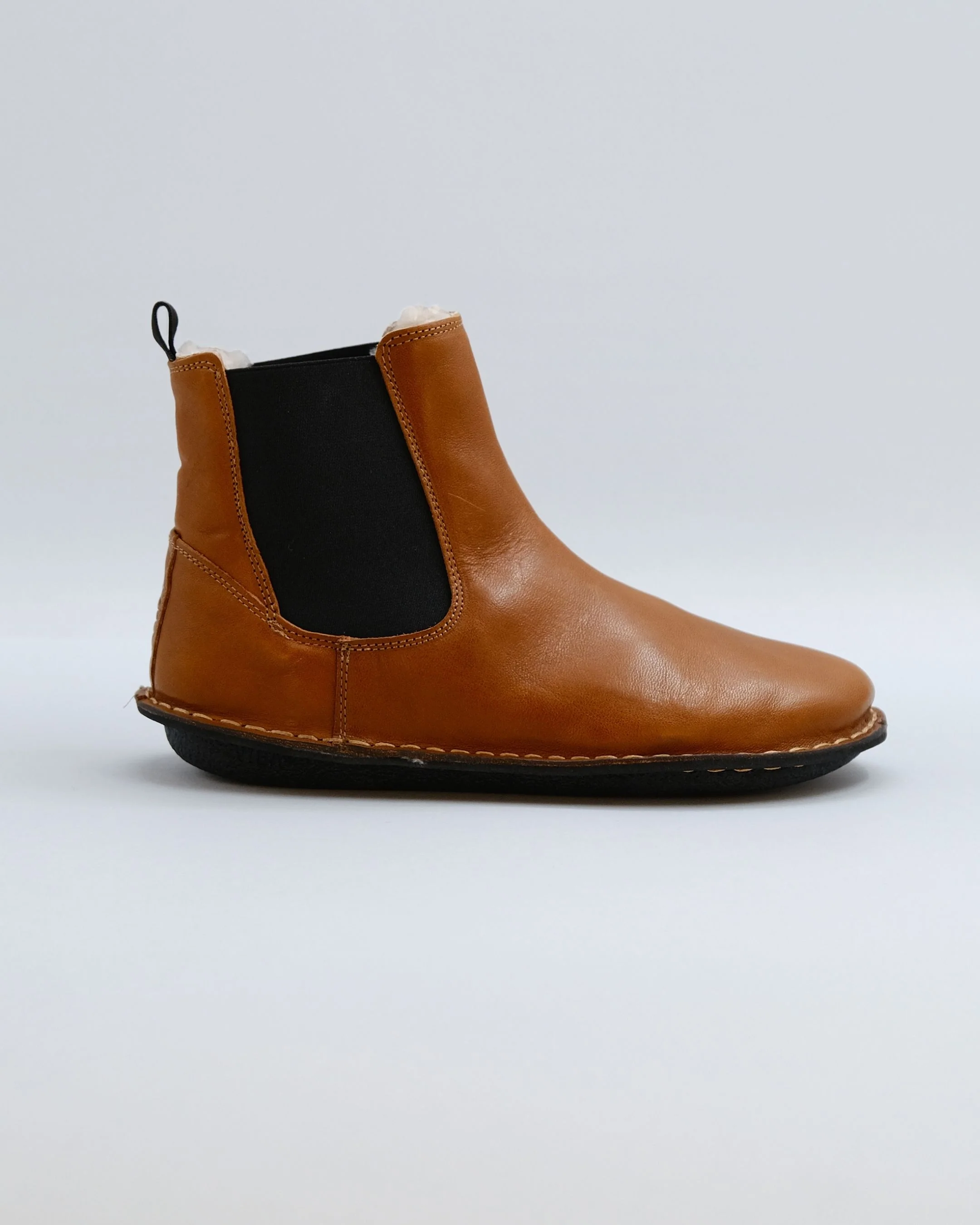 HELSINKI Leather Cognac Brown Shearling - Image 4