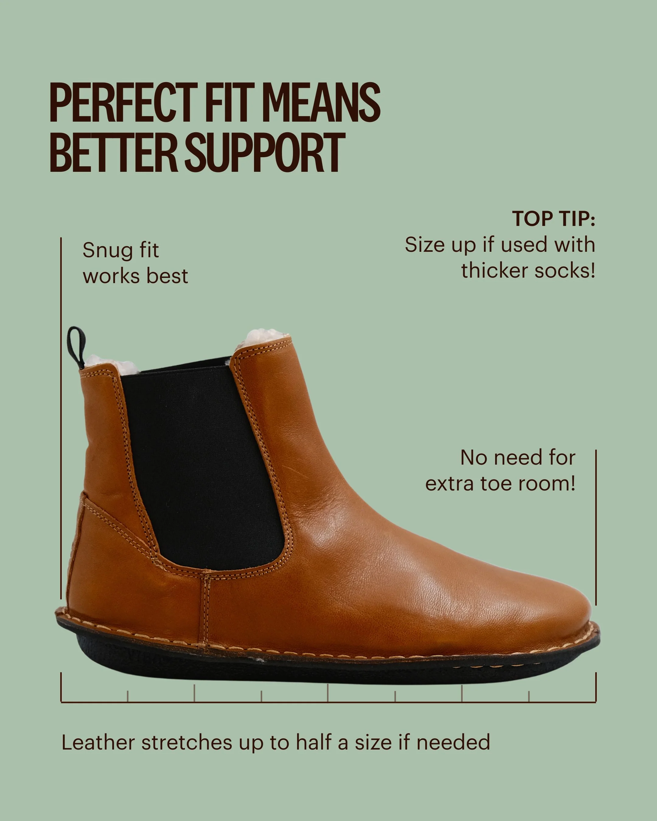 HELSINKI Leather Cognac Brown Shearling - Image 8